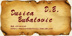 Dušica Bubalović vizit kartica